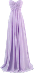 Sweetheart Bridesmaid Chiffon Prom Dress Long Evening Gown