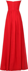 Sweetheart Bridesmaid Chiffon Prom Dress Long Evening Gown