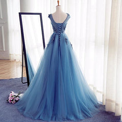 Elegant Illusion Sleeveless Lace Appliques A-line Lace-up Prom Party Gowns