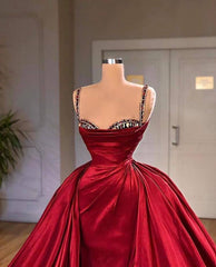 Gorgeous Spaghetti Strap Sleeveless Prom Dress With Train