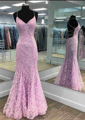 Gorgeous Mermaid Lilac Prom Dress with Embroidery