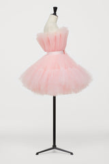 Hot Pink A-line Short Tulle Party Dress