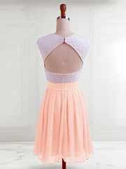 A-Line/Princess Jewel Short/Mini Chiffon Homecoming Dresses