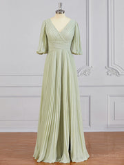 A-Line/Princess V-neck Floor-Length Chiffon Mother of the Bride Dresses