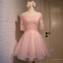 Adorable Knee Length Tulle with Lace Applique Party Dress, Homecoming Dress