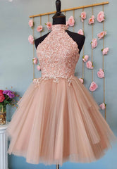 Cute Lace Short Prom Dresses, A-Line Evening Party Dresses