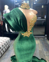 Green Evening Prom Dresses, Long Prom Dress