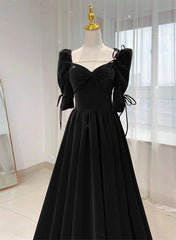 Charming A-line Velvet Long Party Dress, A-line Floor Length Wedding Party Dress