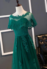 Charming Dark Green Long A-line Party Dress , Bridesmaid Dress