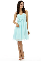 Chiffon Floral Knee Length Short Bridesmaid Dresses