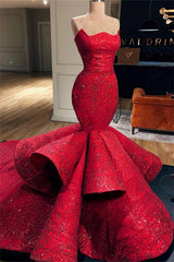 Fabulous Mermaid Strapless Sleeveless Long Prom Dress