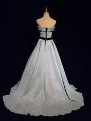 Light Blue A line Long Prom  Dress, Blue  Formal Evening Dresses