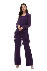 Mother of The Bride Dresses Pants Suit Long Sleeves with Jacket Outfit