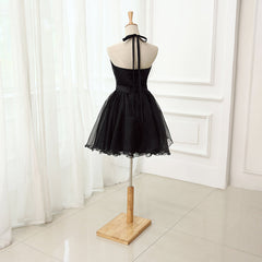 Cute Little Black Short Halter Short 2024 Prom Dresses