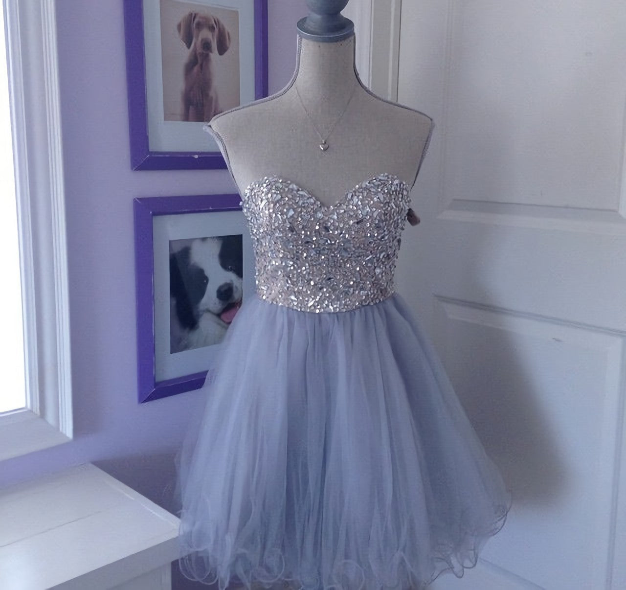 Sweeetheart Tulle Beaded Short Sweet 16 Homecoming Dresses