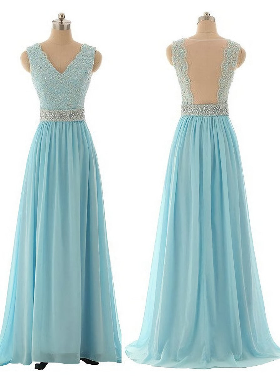 Lace Prom Dresses, Blue Prom Dress, Modest Prom Gown Light Blue Prom Gown Evening Dress, Backless Evening Gowns Party Gowns