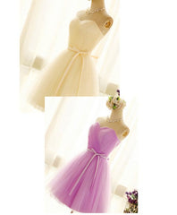 Cute Sweetheart Neck Tulle Short Prom Dress, Bridesmaid Dress