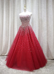 Red Sparkle Prom Dress , Handmade Charming Formal Gown, Prom Dress