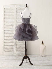 Unique Sweetheart Tulle Beads Short Prom Dress Cute Homecoming Dress